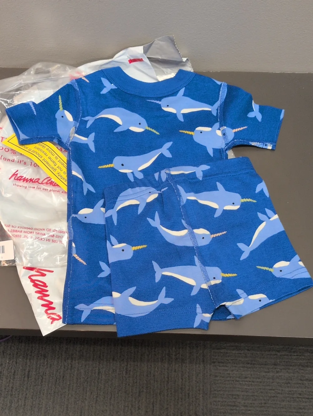 NWT Hanna Andersson Narwhal Pajama Set- 2T
